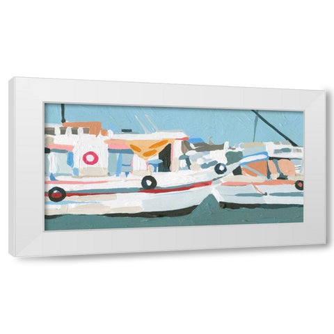 Bright Boats II White Modern Wood Framed Art Print by Caroline, Emma