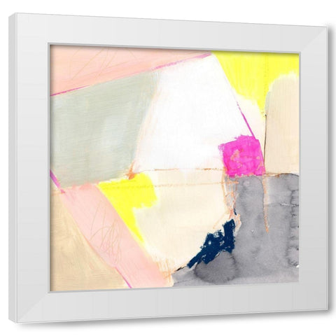 Hot Pink Patch II White Modern Wood Framed Art Print by Barnes, Victoria