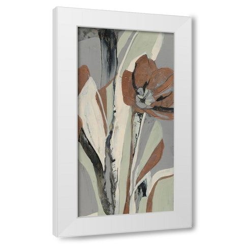 Tulip Puzzle I White Modern Wood Framed Art Print by Goldberger, Jennifer