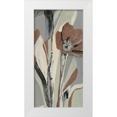 Tulip Puzzle I White Modern Wood Framed Art Print by Goldberger, Jennifer