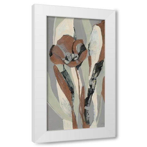 Tulip Puzzle II White Modern Wood Framed Art Print by Goldberger, Jennifer