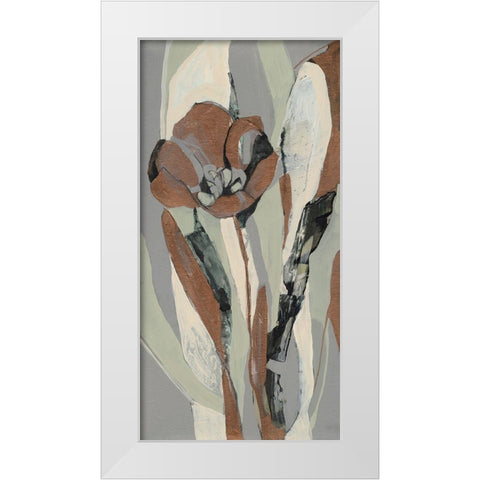 Tulip Puzzle II White Modern Wood Framed Art Print by Goldberger, Jennifer