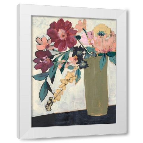 Jeweled Arrangement I White Modern Wood Framed Art Print by Goldberger, Jennifer