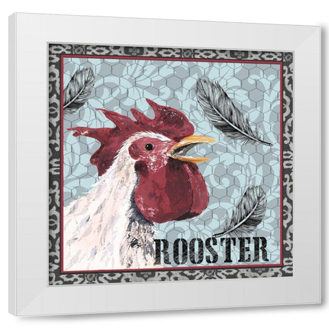 White Rooster I White Modern Wood Framed Art Print by Reynolds, Jade