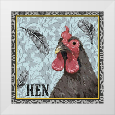 White Rooster II White Modern Wood Framed Art Print by Reynolds, Jade