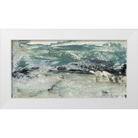 Teal Seascape I White Modern Wood Framed Art Print by Bramma, Lila