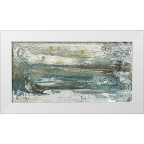 Teal Seascape II White Modern Wood Framed Art Print by Bramma, Lila