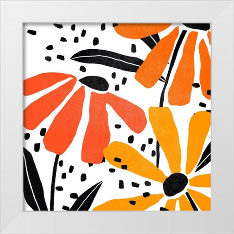 Modern Paper Garden II White Modern Wood Framed Art Print by Vess, June Erica