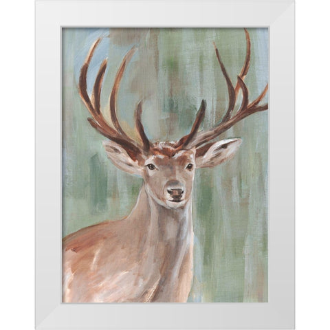 Roaming Buck II White Modern Wood Framed Art Print by Warren, Annie