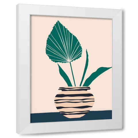 Dancing Vase With Palm I White Modern Wood Framed Art Print by Wang, Melissa