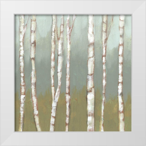 Simple Birchline I White Modern Wood Framed Art Print by Goldberger, Jennifer