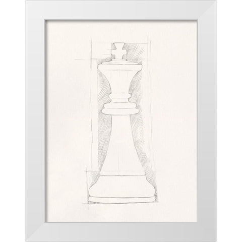 Chess Set Sketch II White Modern Wood Framed Art Print by Caroline, Emma