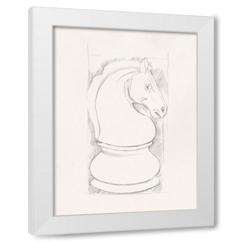 Chess Set Sketch III White Modern Wood Framed Art Print by Caroline, Emma