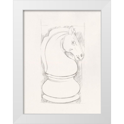 Chess Set Sketch III White Modern Wood Framed Art Print by Caroline, Emma