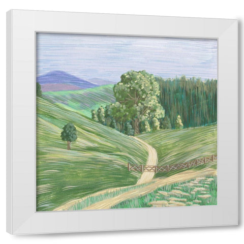 Hill Lines I White Modern Wood Framed Art Print by Wang, Melissa