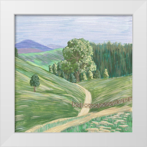 Hill Lines I White Modern Wood Framed Art Print by Wang, Melissa