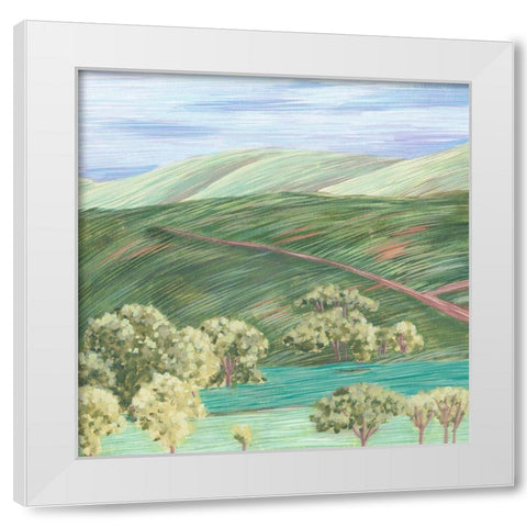 Hill Lines III White Modern Wood Framed Art Print by Wang, Melissa