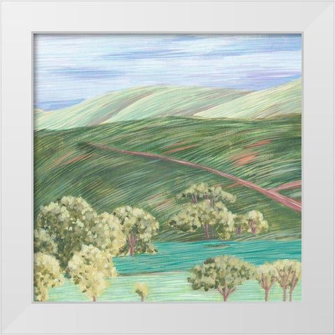 Hill Lines III White Modern Wood Framed Art Print by Wang, Melissa