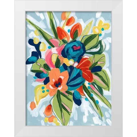 Petal Pop I White Modern Wood Framed Art Print by Vess, June Erica