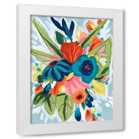 Petal Pop II White Modern Wood Framed Art Print by Vess, June Erica