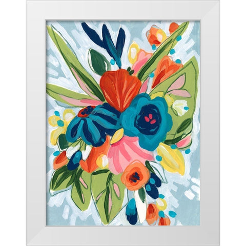 Petal Pop II White Modern Wood Framed Art Print by Vess, June Erica