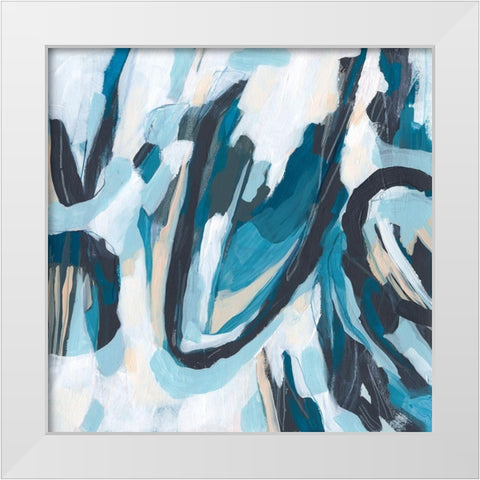 Blue Tundra II White Modern Wood Framed Art Print by Vess, June Erica