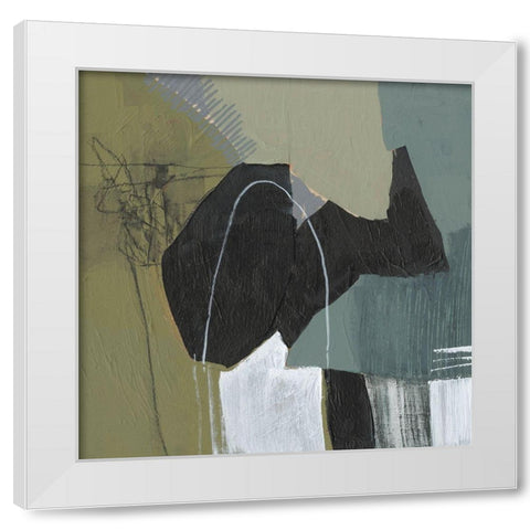 Puzzle in Neutrals I White Modern Wood Framed Art Print by Goldberger, Jennifer