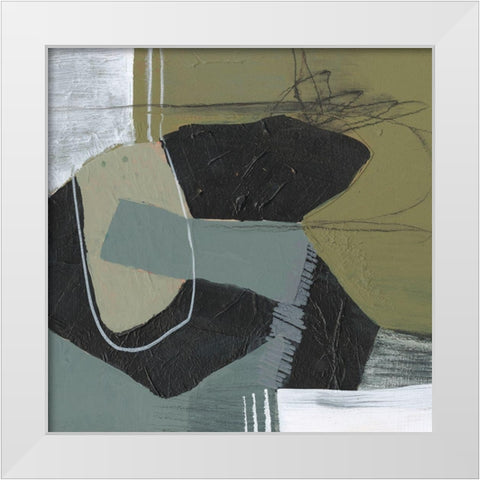 Puzzle in Neutrals II White Modern Wood Framed Art Print by Goldberger, Jennifer