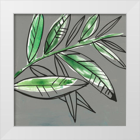 Tropic Botanicals I White Modern Wood Framed Art Print by Goldberger, Jennifer