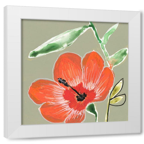 Tropic Botanicals IV White Modern Wood Framed Art Print by Goldberger, Jennifer