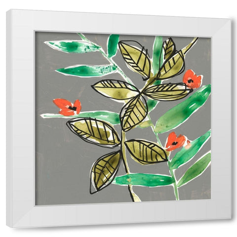 Tropic Botanicals V White Modern Wood Framed Art Print by Goldberger, Jennifer