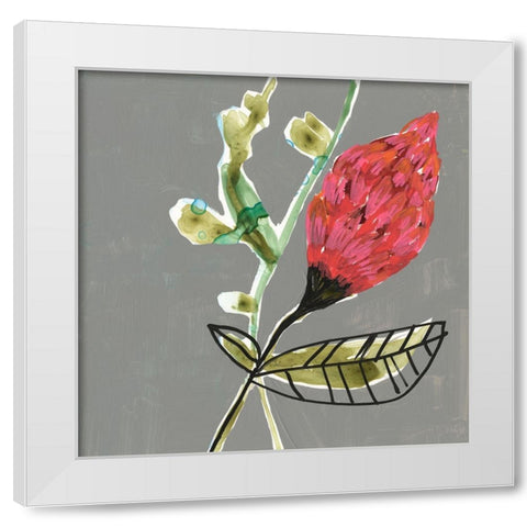 Tropic Botanicals VII White Modern Wood Framed Art Print by Goldberger, Jennifer