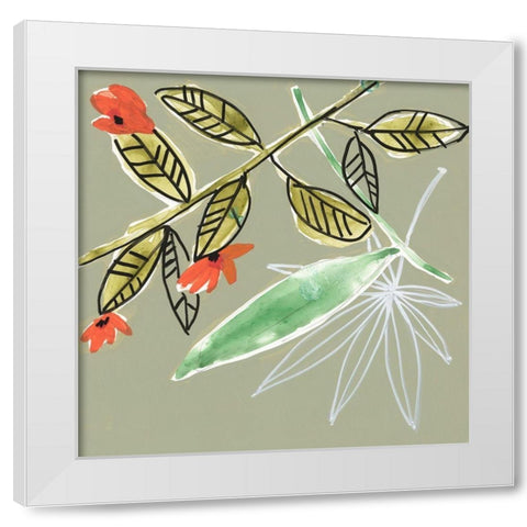 Tropic Botanicals VIII White Modern Wood Framed Art Print by Goldberger, Jennifer