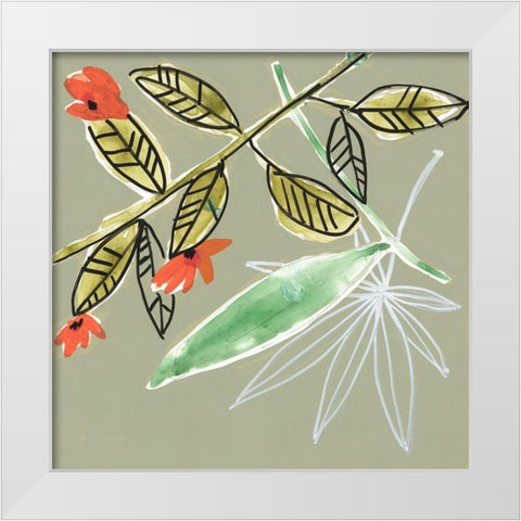 Tropic Botanicals VIII White Modern Wood Framed Art Print by Goldberger, Jennifer