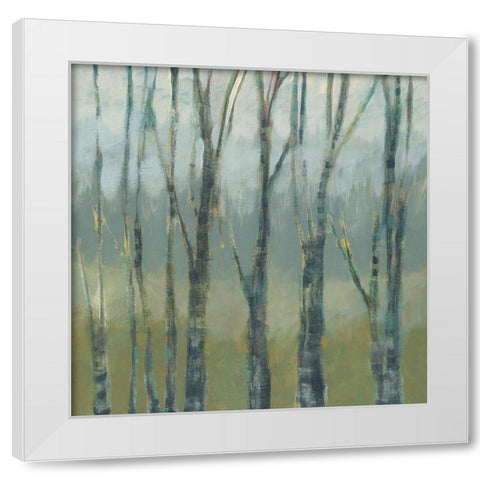 Transitional Treeline II White Modern Wood Framed Art Print by Goldberger, Jennifer