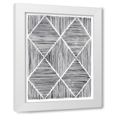 Vibrato III White Modern Wood Framed Art Print by Lam, Vanna
