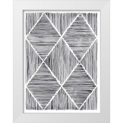 Vibrato III White Modern Wood Framed Art Print by Lam, Vanna