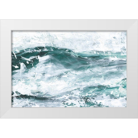 Misty Waves I White Modern Wood Framed Art Print by Harper, Ethan
