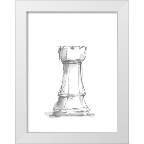 Chess Piece Study V White Modern Wood Framed Art Print by Harper, Ethan