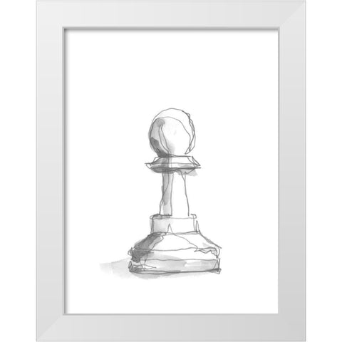 Chess Piece Study VI White Modern Wood Framed Art Print by Harper, Ethan