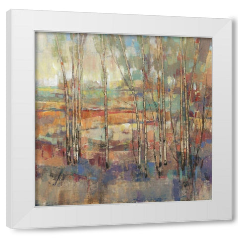 Kaleidoscopic Forest I White Modern Wood Framed Art Print by OToole, Tim