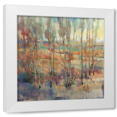 Kaleidoscopic Forest II White Modern Wood Framed Art Print by OToole, Tim