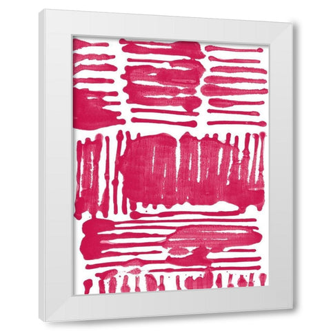 Custom Red Stripes I White Modern Wood Framed Art Print by Fuchs, Jodi