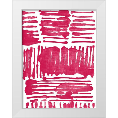 Custom Red Stripes I White Modern Wood Framed Art Print by Fuchs, Jodi