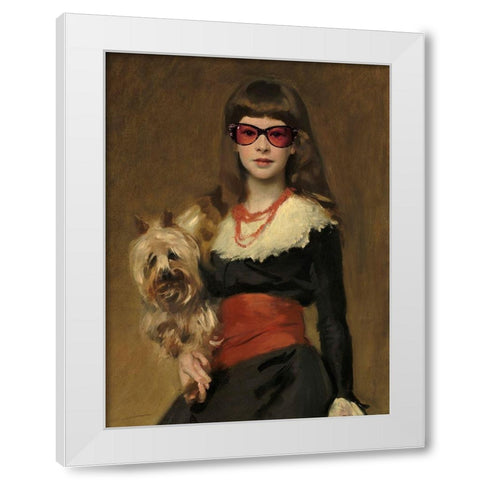 Masked Masters (5th Ave) White Modern Wood Framed Art Print by Green, Jacob