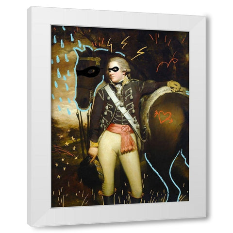 Masked Masters (Highwayman) White Modern Wood Framed Art Print by Green, Jacob