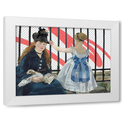 Masked Masters (Waiting At the Station) White Modern Wood Framed Art Print by Green, Jacob