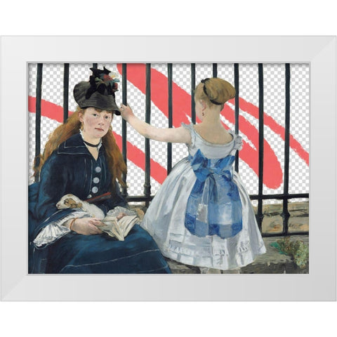 Masked Masters (Waiting At the Station) White Modern Wood Framed Art Print by Green, Jacob