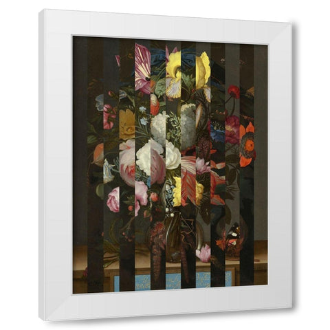 Masked Flemish Bouquet II White Modern Wood Framed Art Print by Green, Jacob