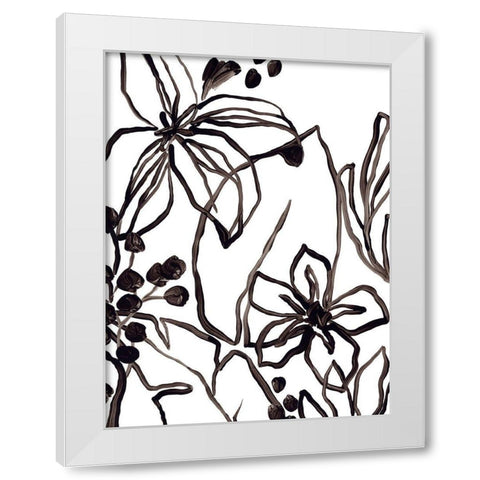 Tropical Outlines II White Modern Wood Framed Art Print by Vess, June Erica